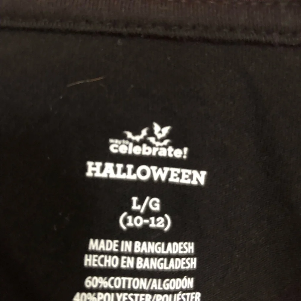 Halloween girls long sleeve shirt size 10/12 skull day of the dead orange black